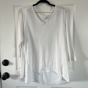 Chico’s ultimate tee elbow sleeve white basic